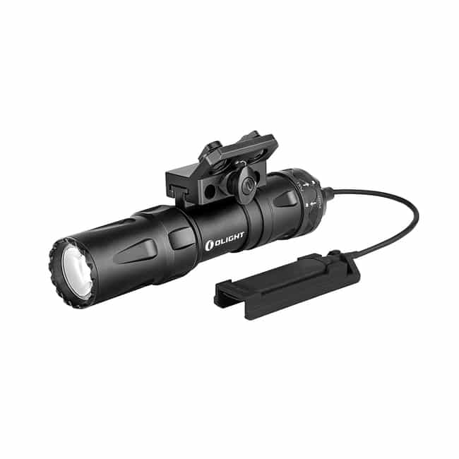 פנס לרוס"ר עם מחבר M-LOK, סוללה נטענת הניתנת להחלפה, מחבר PTT וכבל טעינה (Olight Odin Mini)