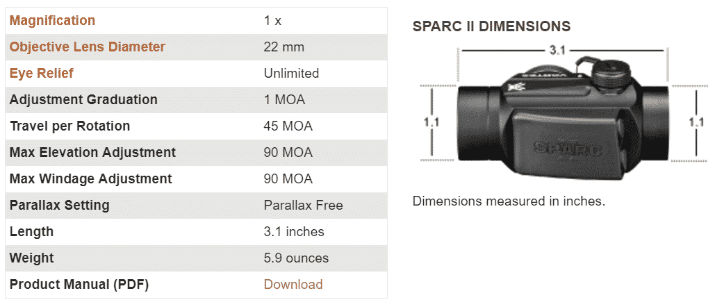 ⁦כוונת השלכה (נקודה אדומה) לרובי סער VORTEX SPARC II 2MOA⁩ – תמונה ⁦6⁩