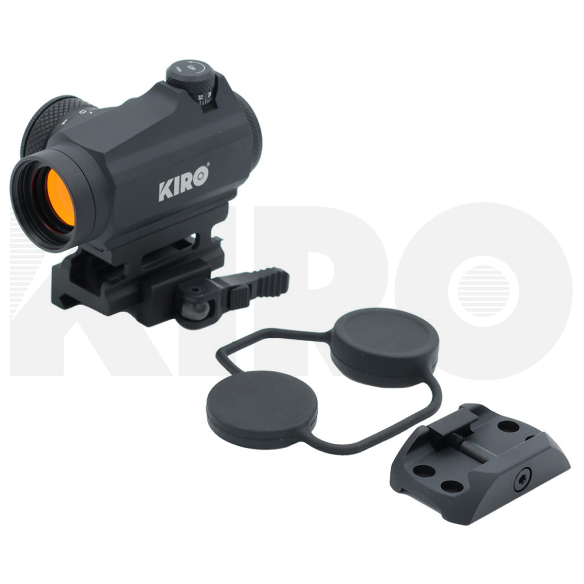 כוונת השלכה KIRO בעלת נקודה אדומה בגודל 3 MOA, מתאם שחרור מהיר, מתאם נמוך וכיסויי עדשה עבור ערכות הסבה