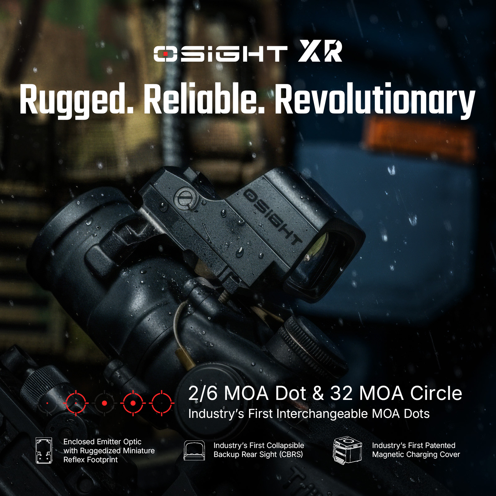 Olight Osight XR - כוונת השלכה סגורה - עם כיסוי טעינה מגנטי מתקדם – תמונה 4